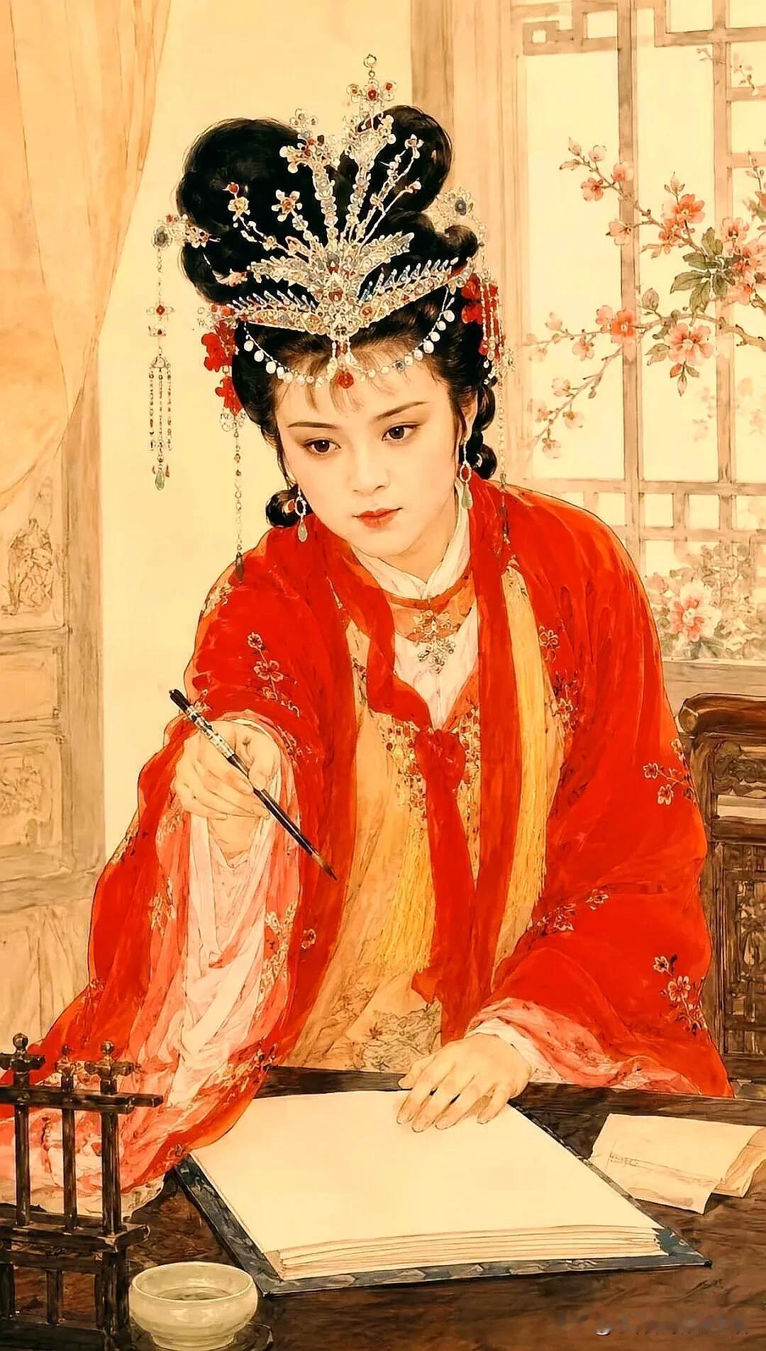 红袖添香夜，笔墨传情深。