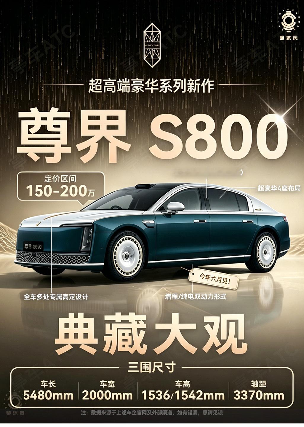 尊界S800 Grand Design典藏大观，这个车色很好看：远山青黛。6月份