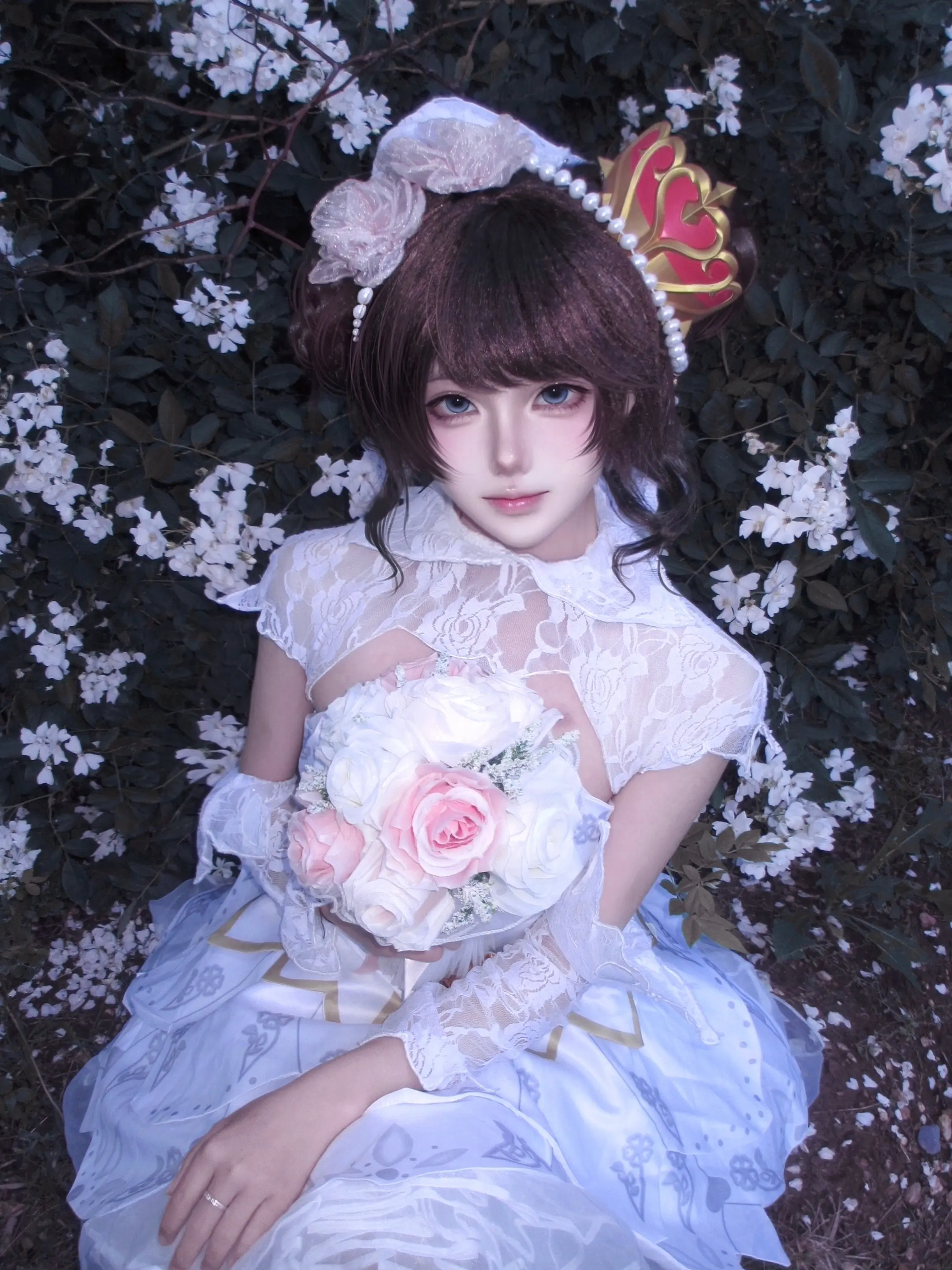 纯白花嫁 小乔 王者 cos