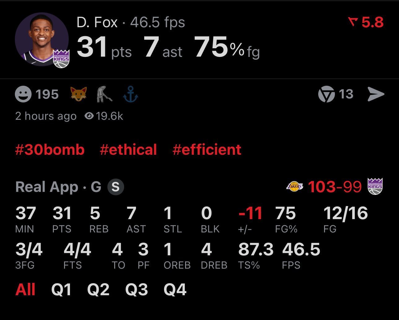nba超会评  国王输球，早些时候一条新闻又能拿出来念叨念叨了据Sam Amic