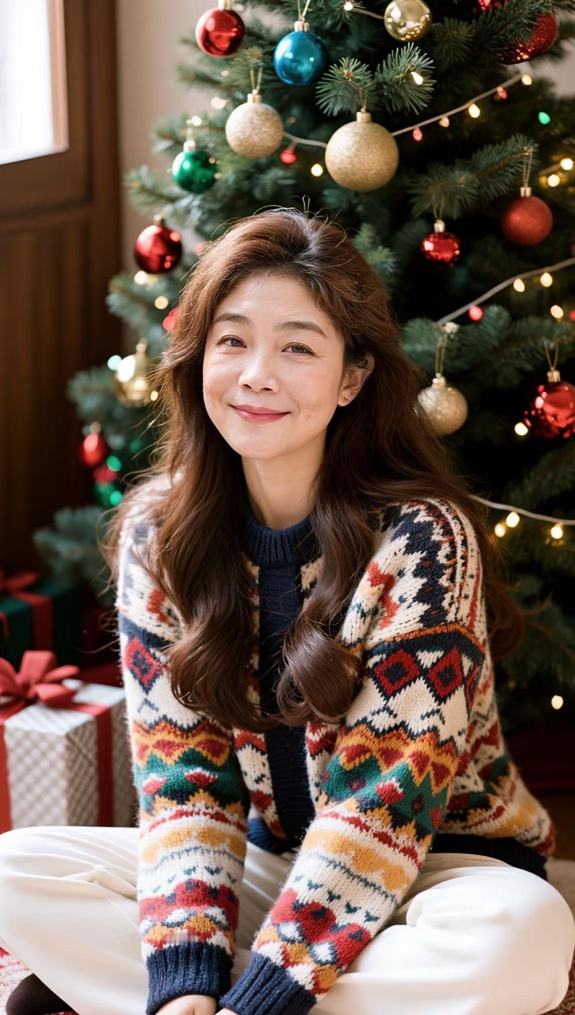 圣诞平安夜。AI圣诞暖写真