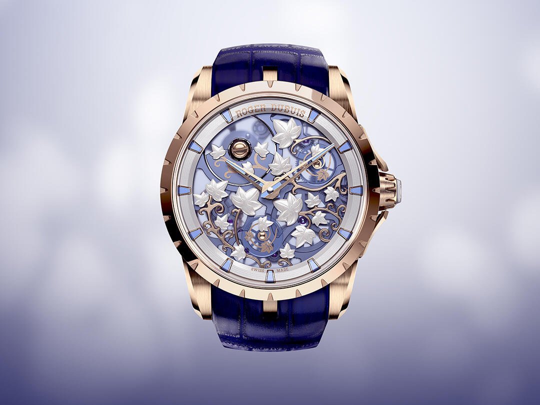 罗杰杜彼以亚瑟王传奇中的魔法森林布劳赛良德为灵感，推出王者系列暮光森林腕表，用女