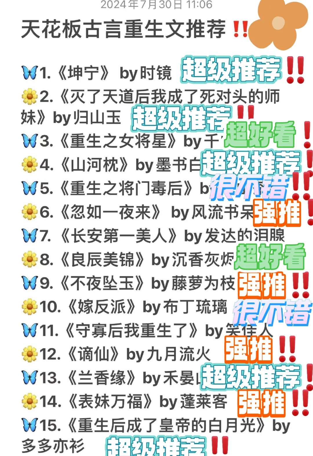 古言重生文推荐‼️好像get了重生文的快乐