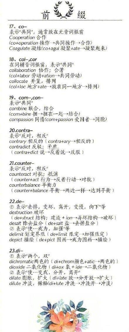 最全的英语单词词根词缀记忆法！打算提高自己英文水平的可以收了