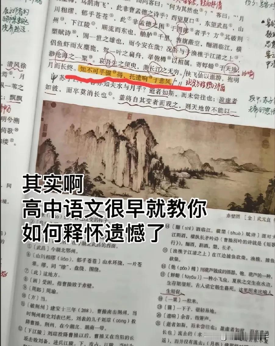 这是高中的语文课本里的一篇课文，他交给了我们如何面对人生的起起落落，可以，我们总