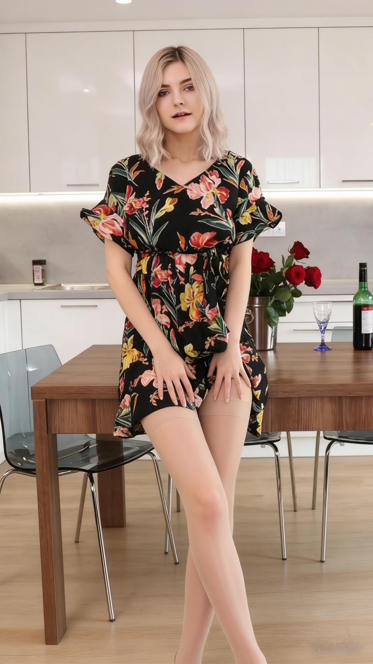 夏日穿搭指南：花卉连衣裙搭配透明丝袜，清新自然！
美女人像群 高清美女 性感 好