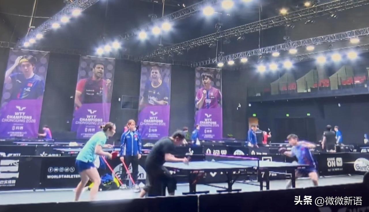 莎莎真的很努力啊，她和迪亚兹打完比赛，然后采访结束后就又回到训练场了，看到莎莎都