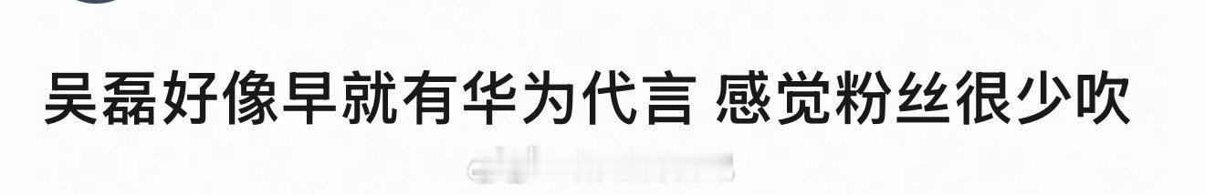 华为给吴磊的一开始就是最高title全球代，主要是运动穿戴品类，线下有地广，待遇