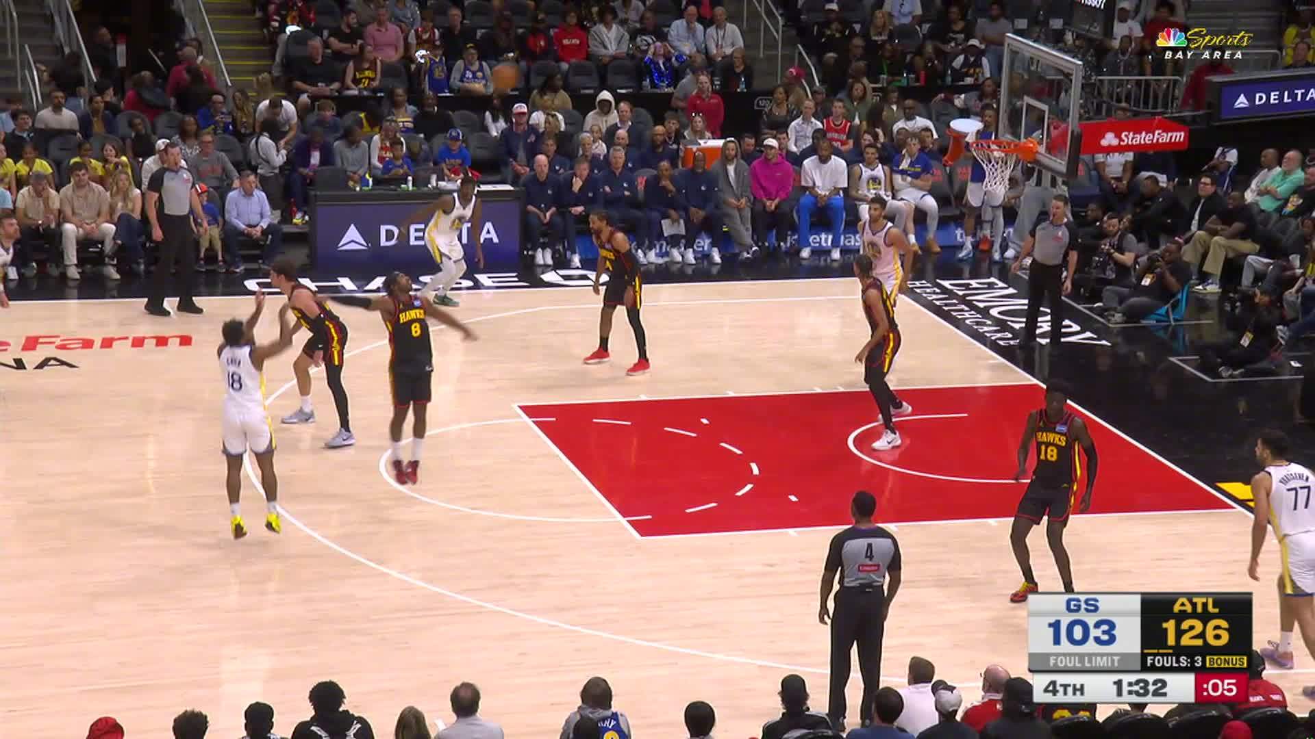 莱昂斯弧顶三分👌勇士vs老鹰