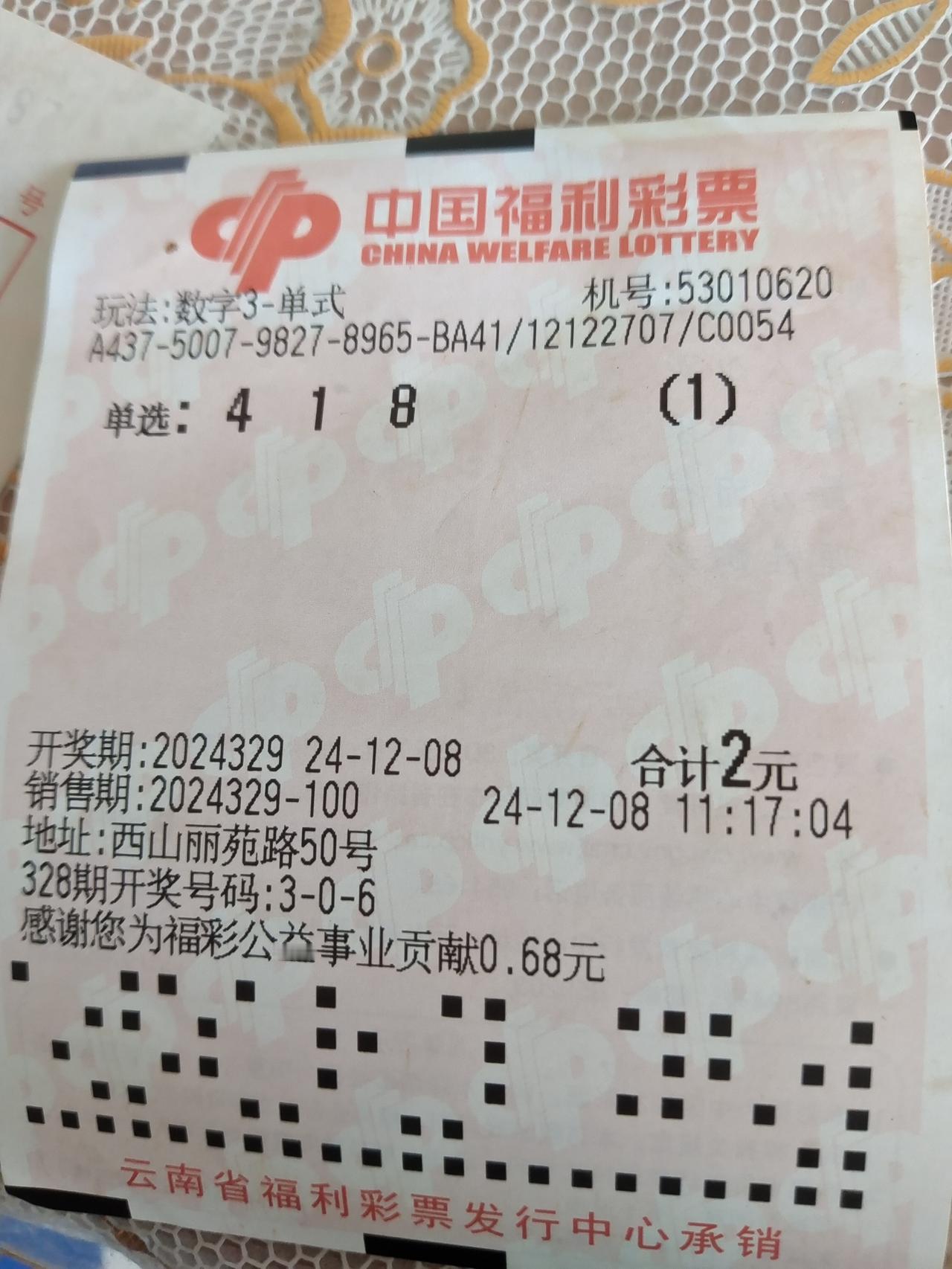 看今日福彩3D票花，还是组六好看，今日还是看好组六。