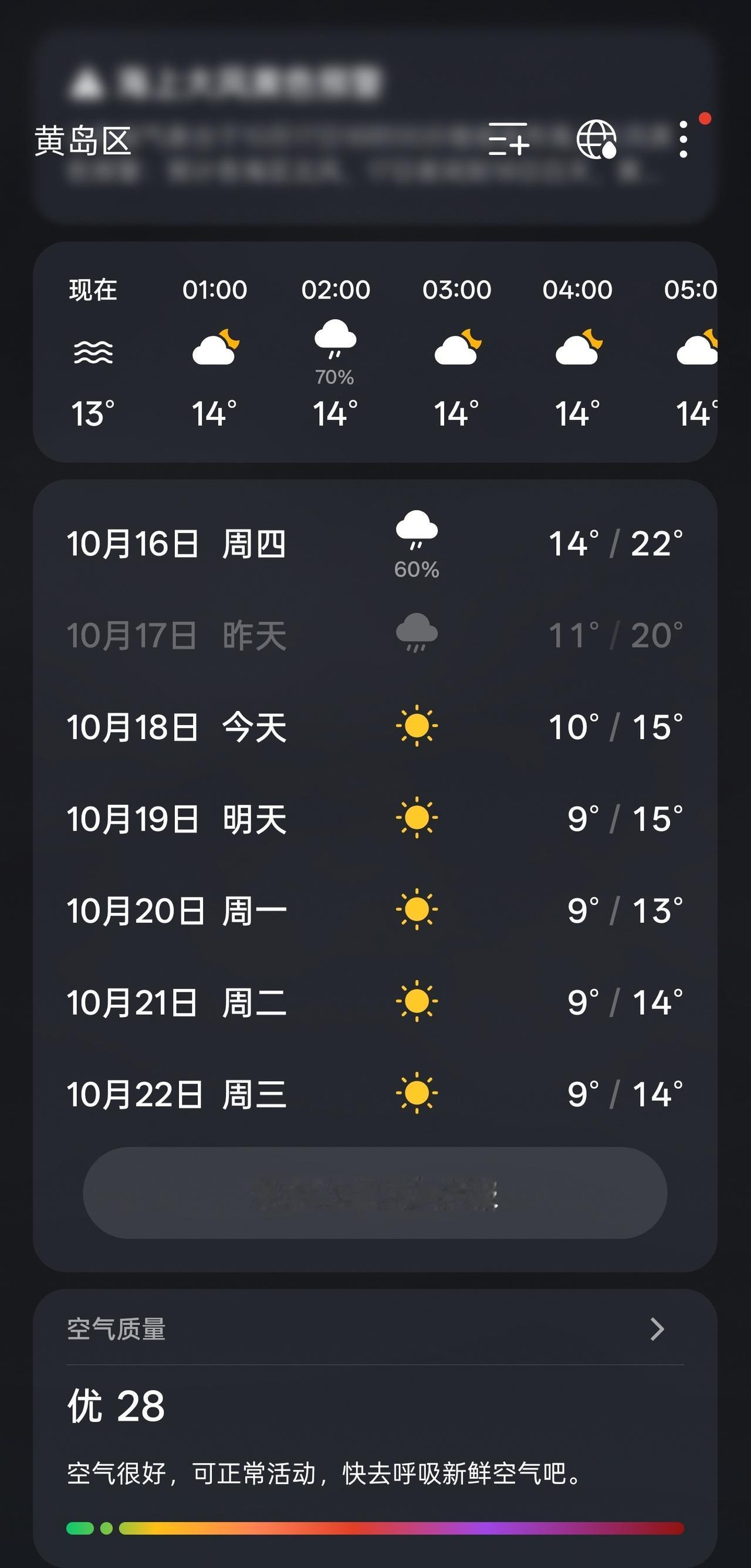 好消息：明天开始可能就不再下雨了！
坏消息：大降温！