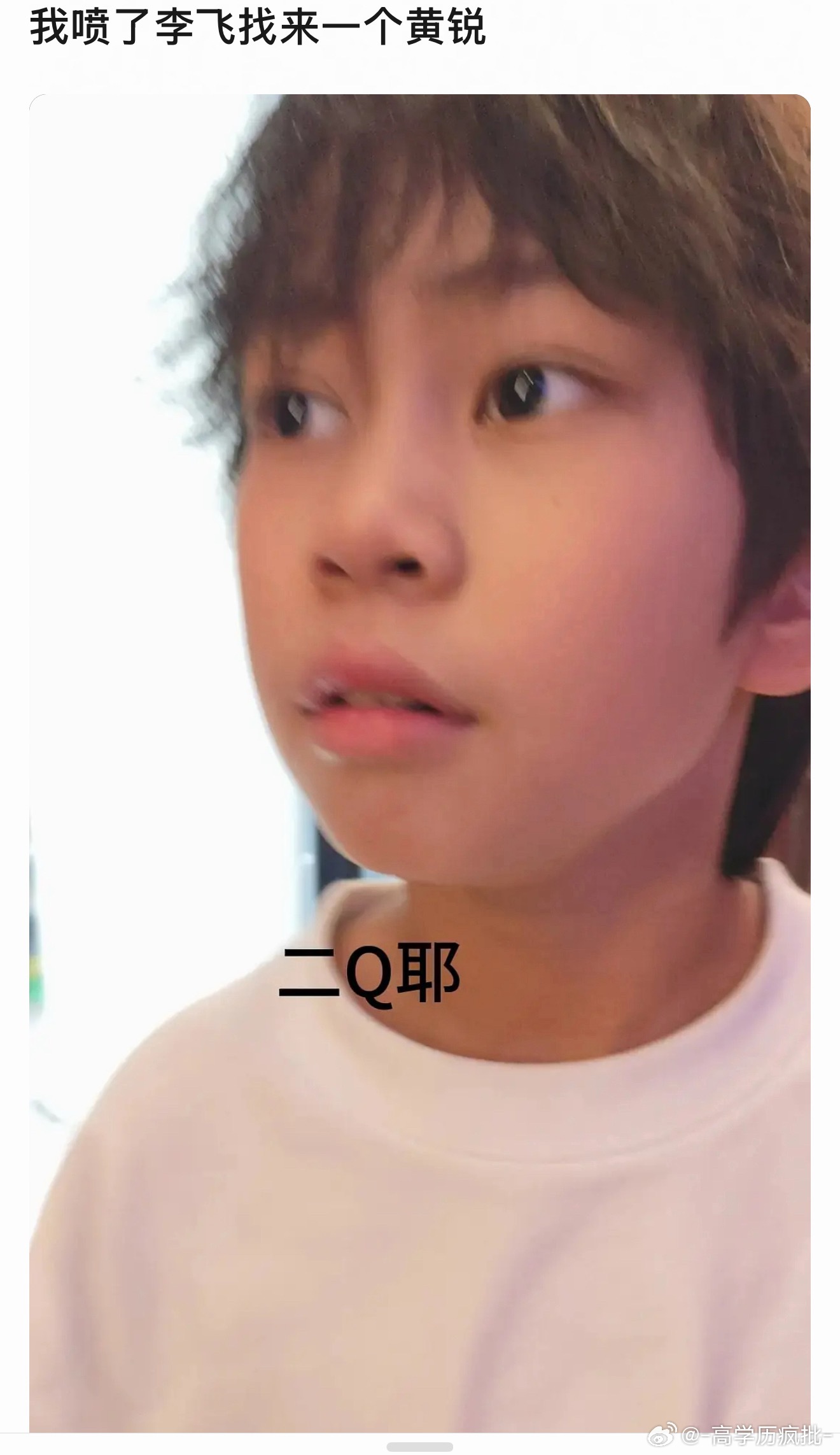 他们说这是五代的未公开 网友锐评 李飞找来一个黄锐 