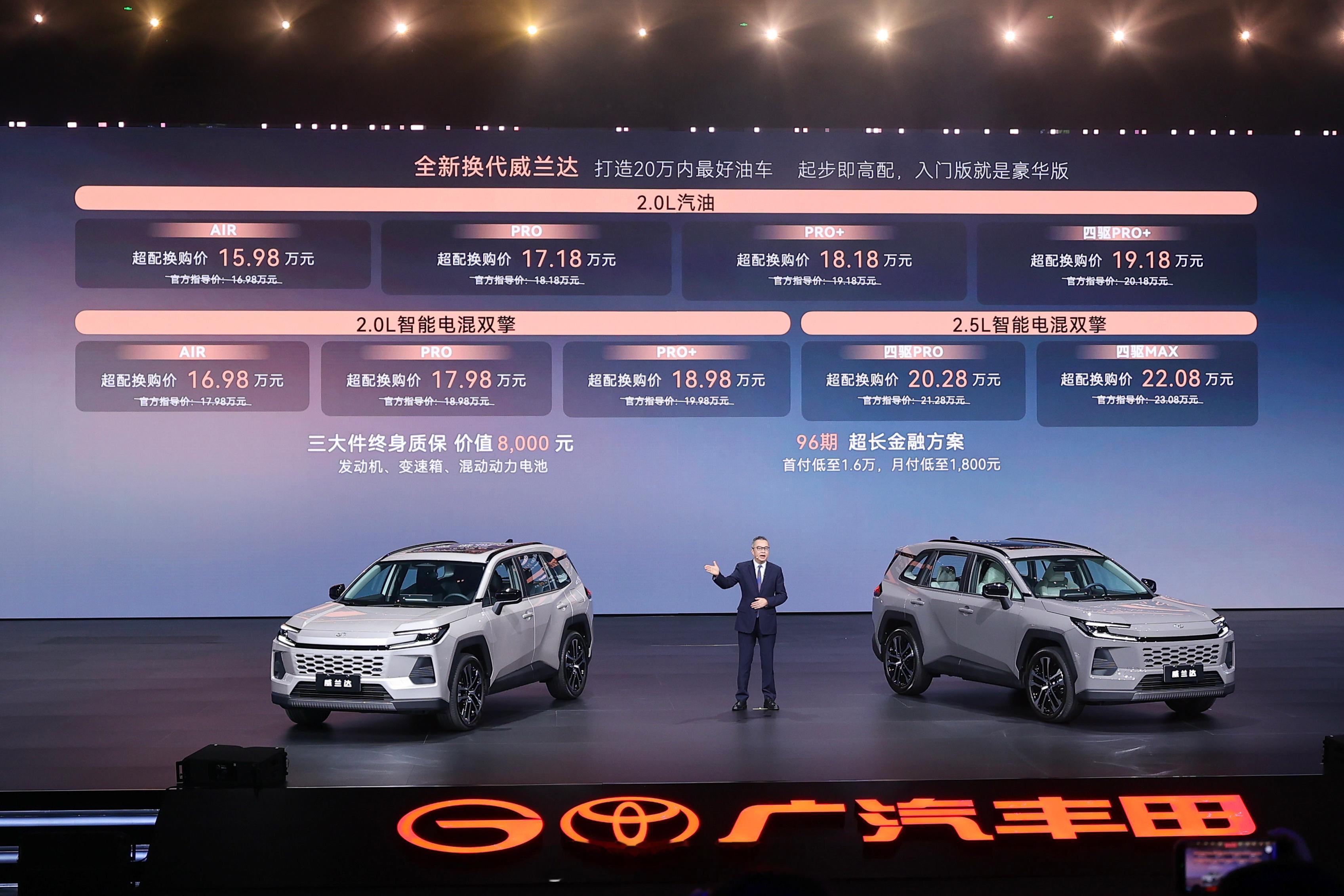 丰田全新威兰达发布，燃油车开始智能化，有2.0L燃油和智混双擎版本 之前中高配的
