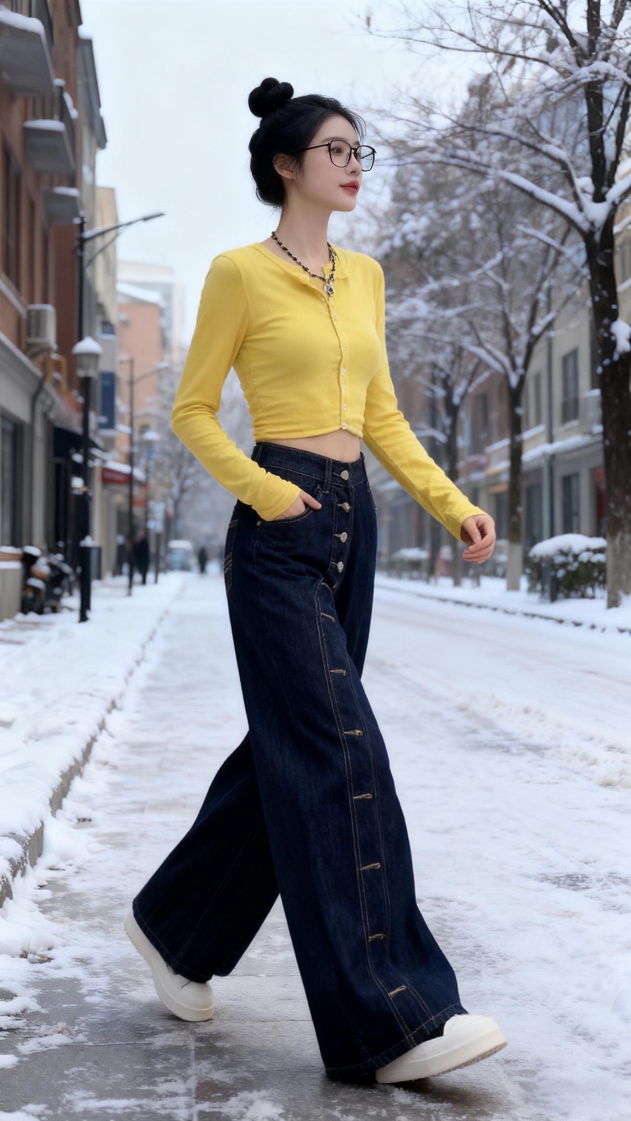 阔腿裤推荐 小个子穿搭 梨形身材穿搭 直筒裤 通勤搭配