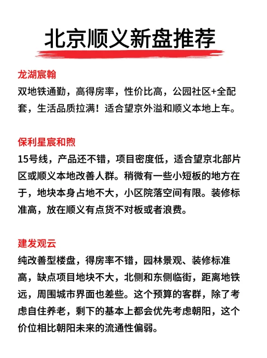 北京顺义热门新盘推荐🔥