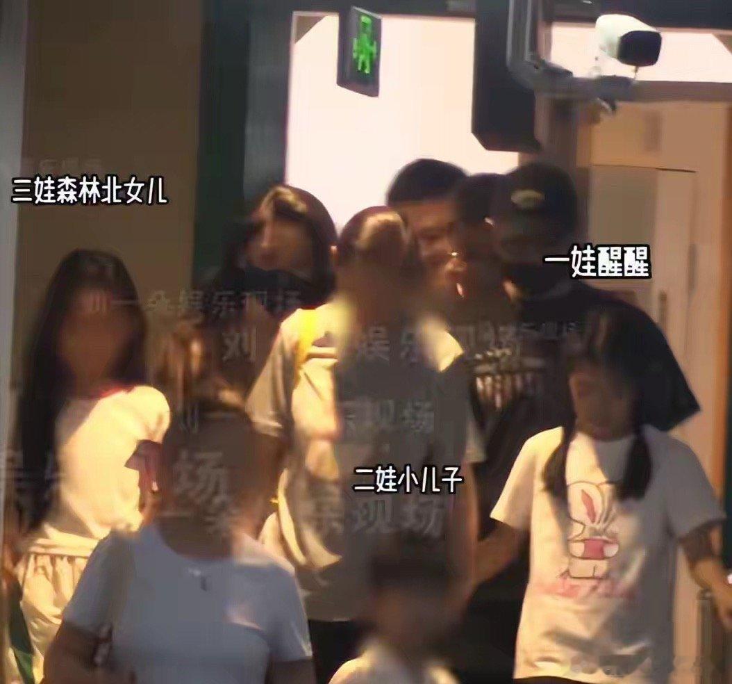 汪峰带五娃过六一！森林北女儿紧挨妈妈，二女儿汪璟怡不舍得分开编辑丨Z.l看似阖家