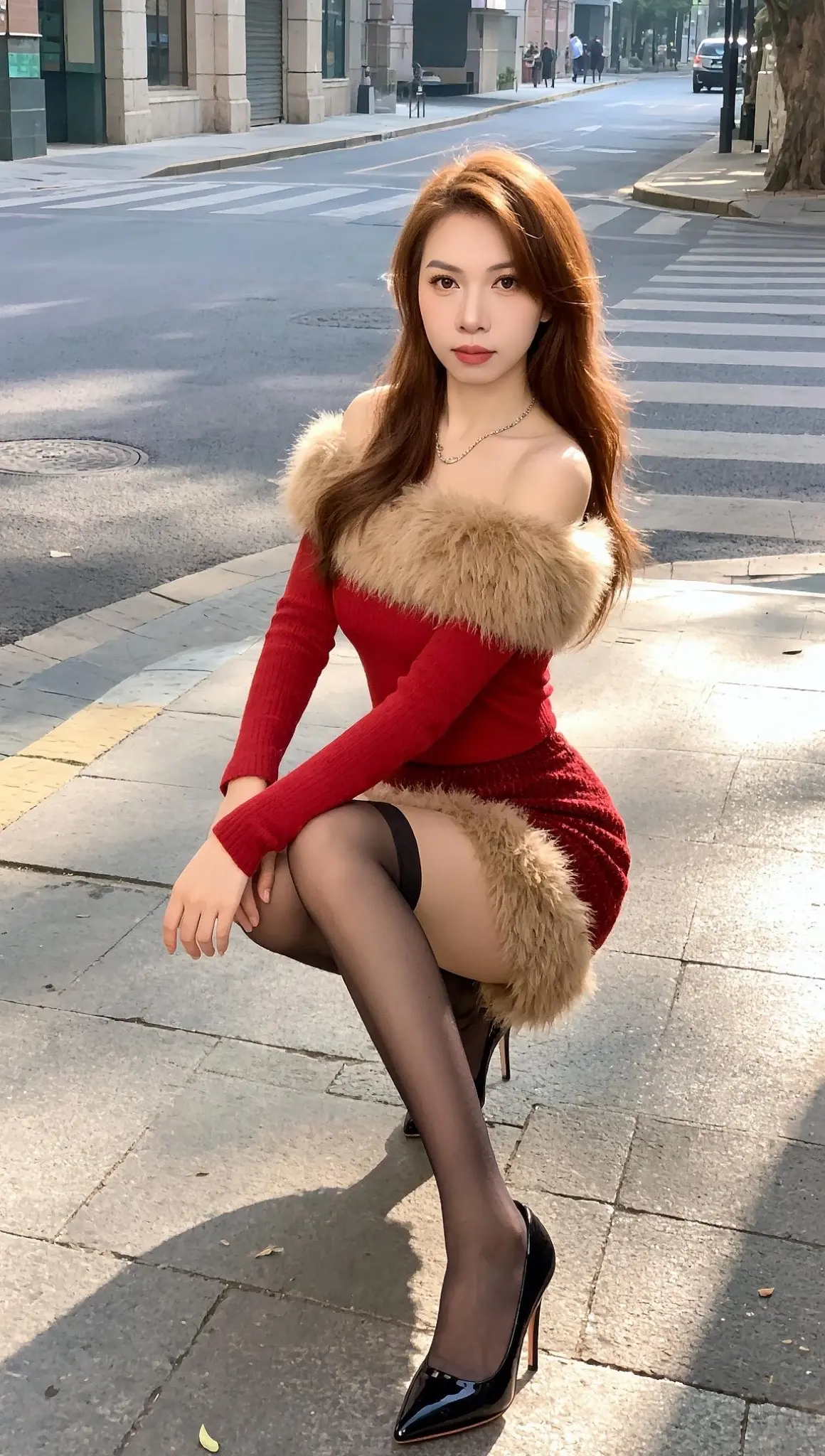 御姐风穿搭 女神范名媛裙 美女穿搭 街拍气质美女 御姐风范