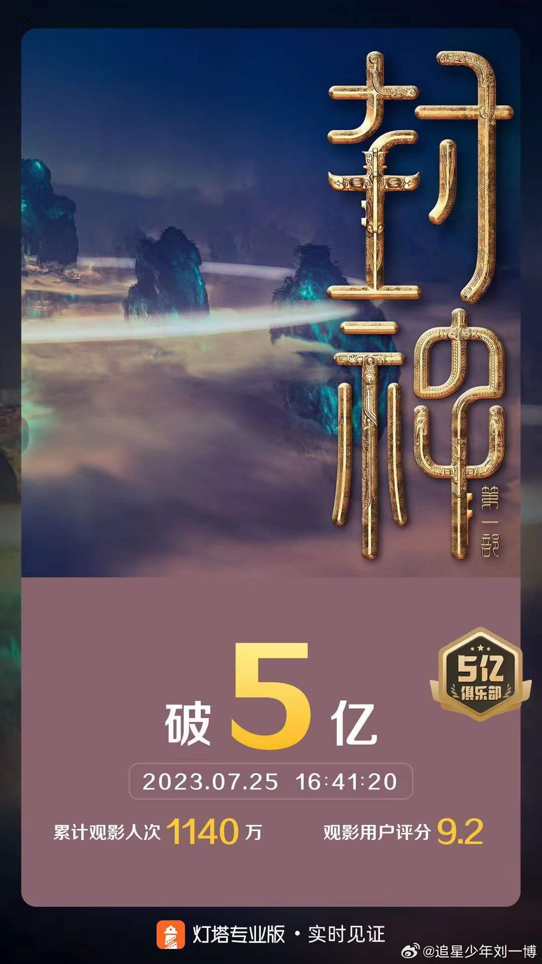 #封神第一部票房破5亿#  封神第一部，这部电影真的是非常的优秀了呀，每一个细节