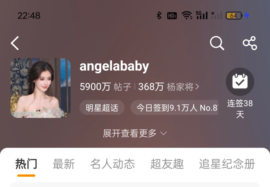 恭喜baby超话破5900w贴 