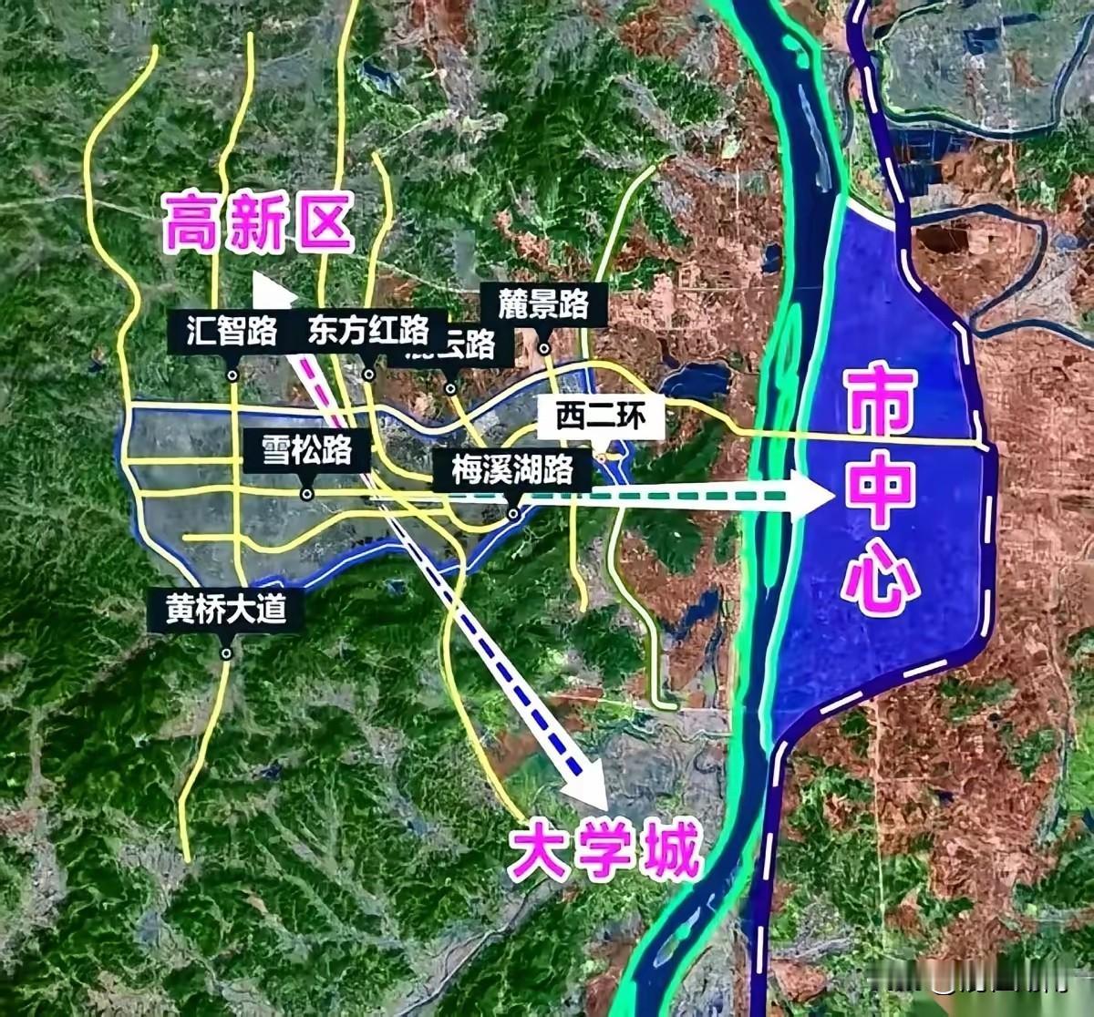 梅溪湖堪称长沙片区发展最成功的案例。
十几年前，这里还是葡萄园，有众多洼地、小河