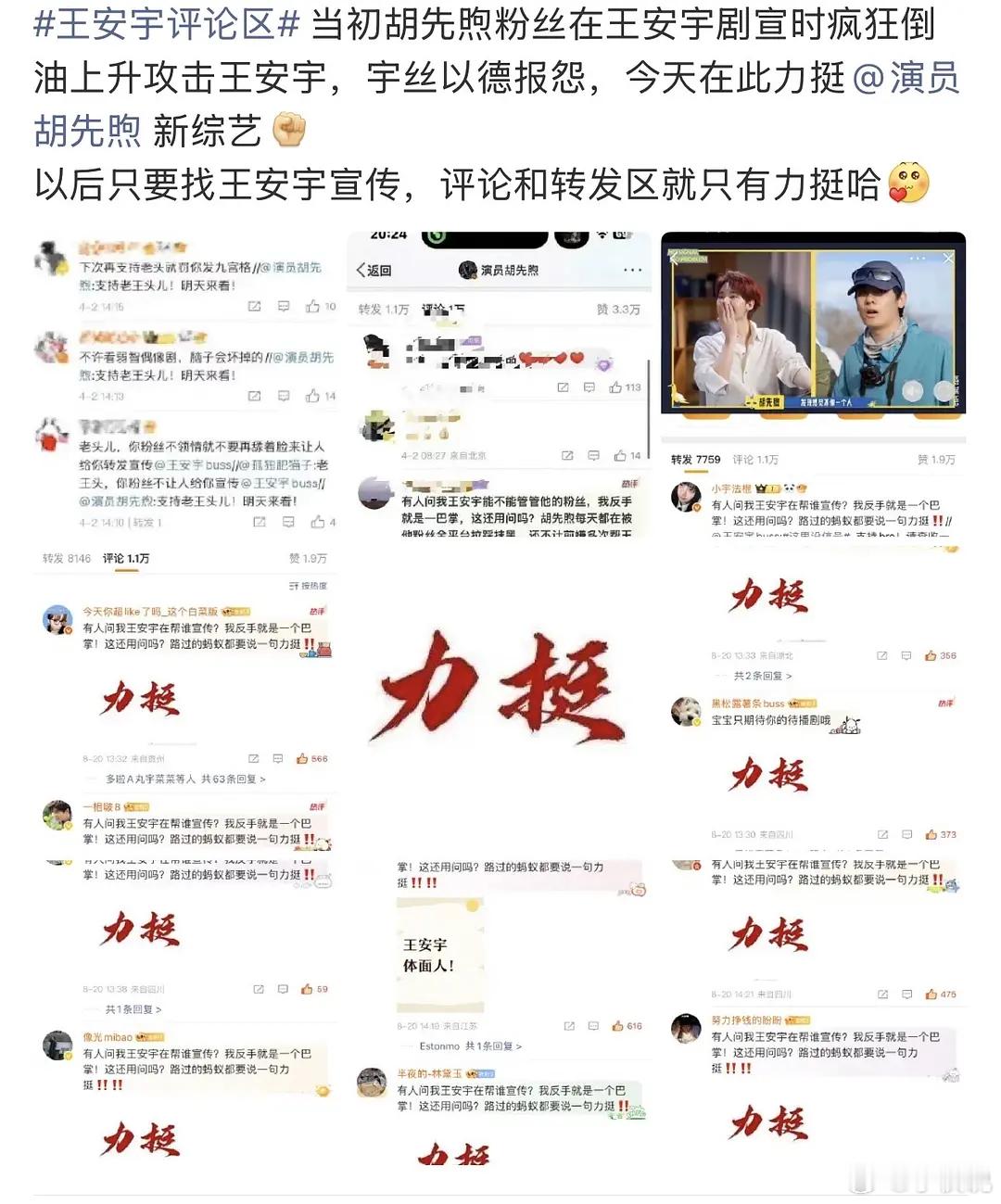 王安宇给🥕宣传综艺，评论转发都在力挺 王安宇评论区 ​​​