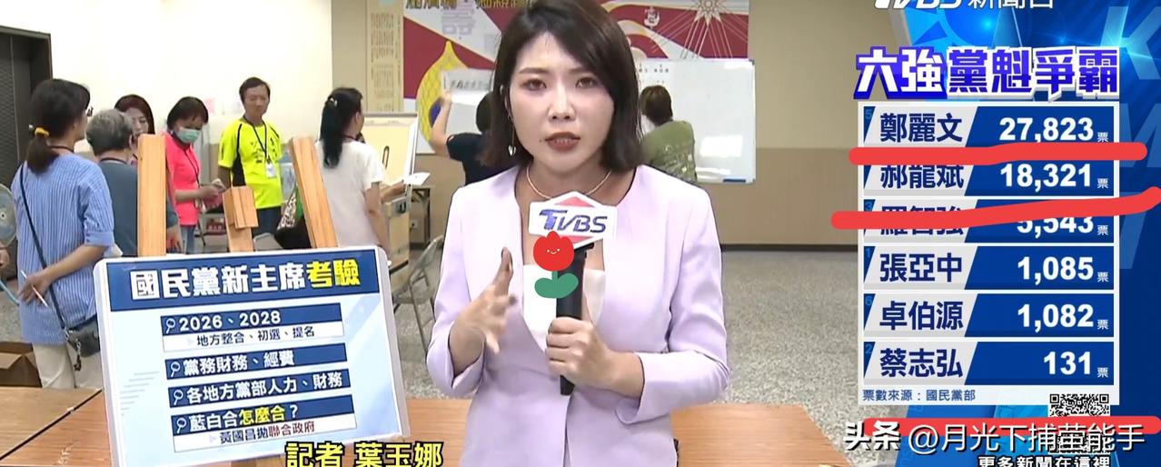 国民党主席选举这票数差也太有看头了！郑丽文三万票领跑郝龙斌近万票，这哪是焦灼，明