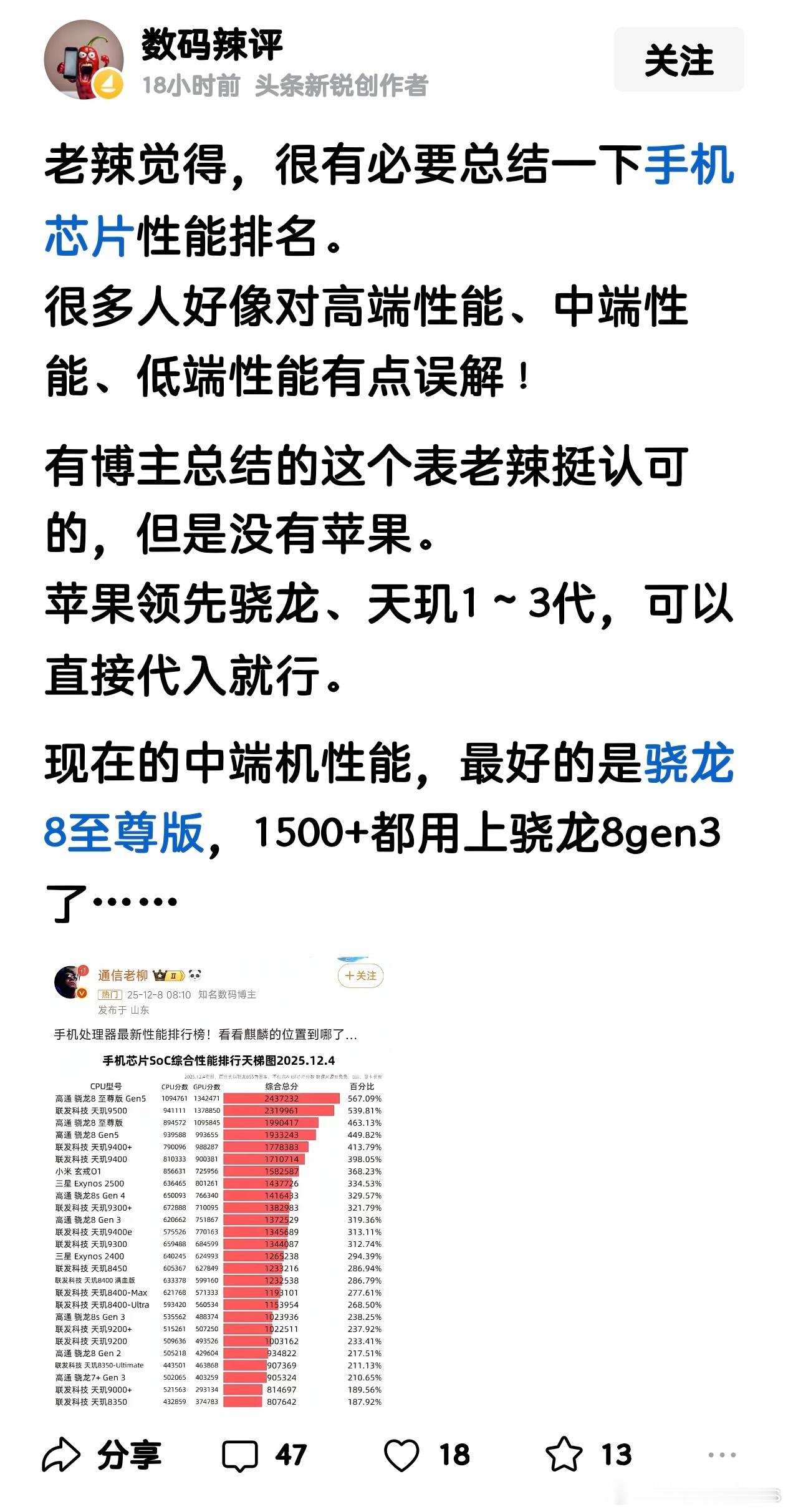 骁龙8至尊都只能算中端机，那性能更低一点骁龙8gen5呢？那冲击高端又失败了？