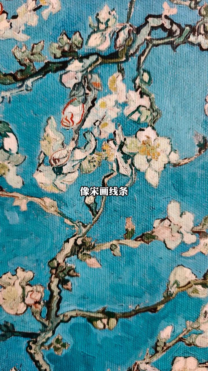 梵高"师出"宋画？
猛一看，这幅画完全不像梵高。白花瓣，一片一片地开着，枝干遒劲