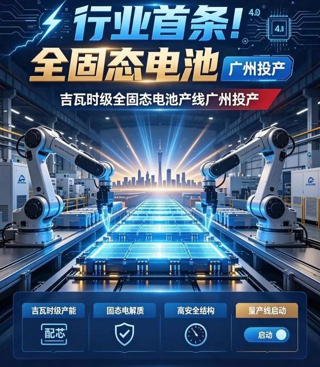 站在新能源的制高点，原来我们都低估广州了。
全国首块符合新国标的全固态电池，终于