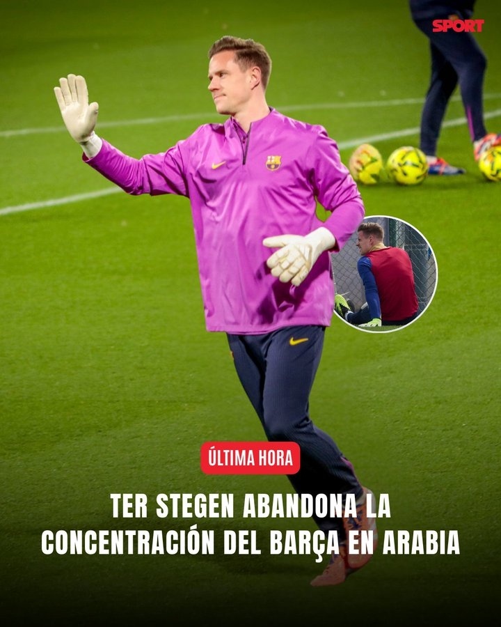 #特尔施特根训练中受伤#巴萨官方消息，特尔施特根训练中受伤，将返回巴塞罗那接受检