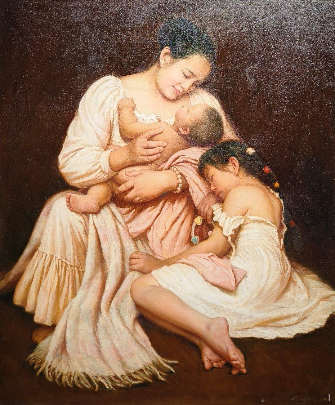 湖南长沙  李自健美术馆​《人性与爱》李自健油画 ​​​