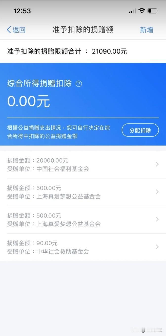 去年有个人做了公益捐赠，结果发现自己少交了不少税。

她捐了21000，结果退回