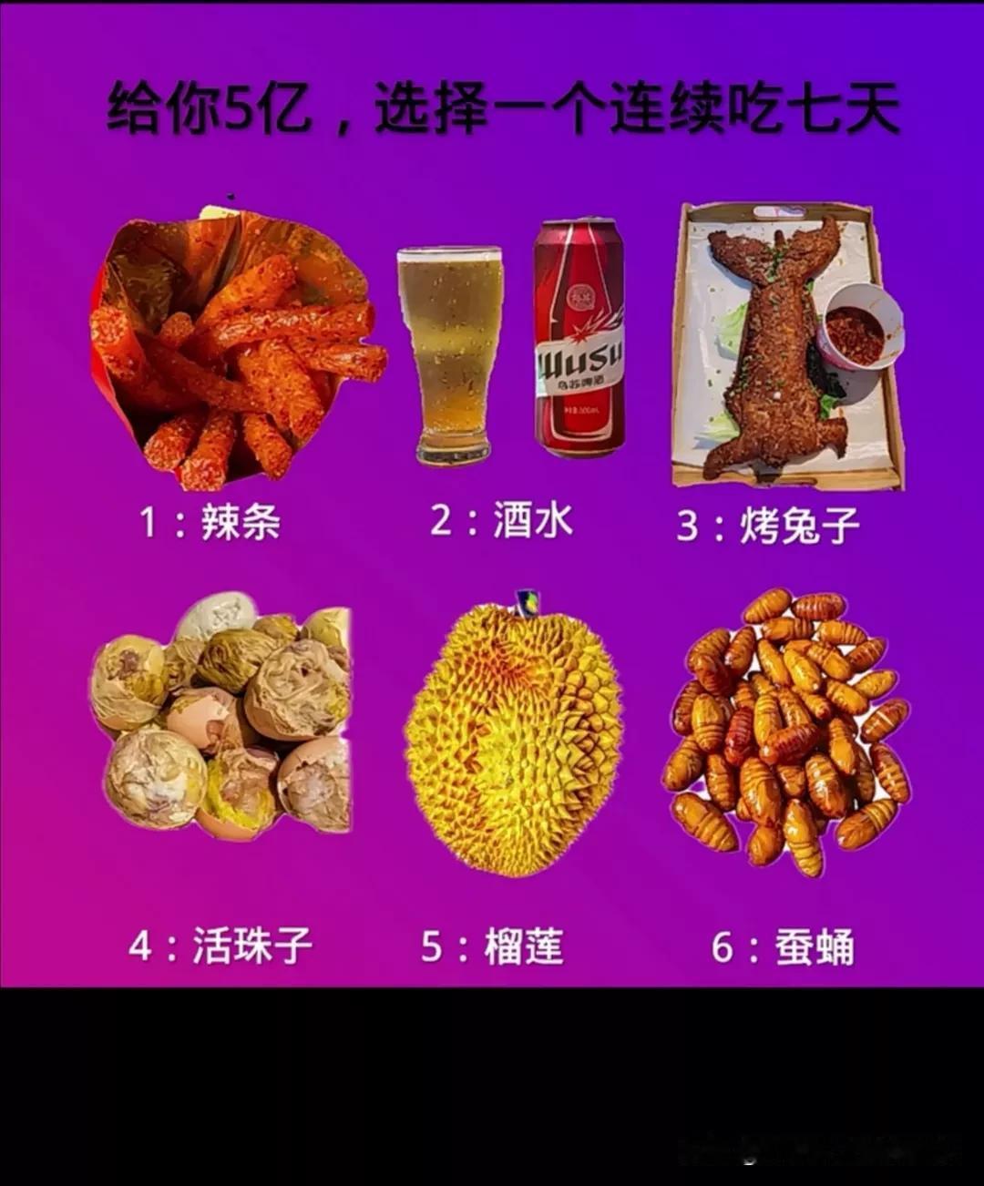 给你5亿，选择一个连续吃7天！#你吃过的量# #我们根本吃不完#