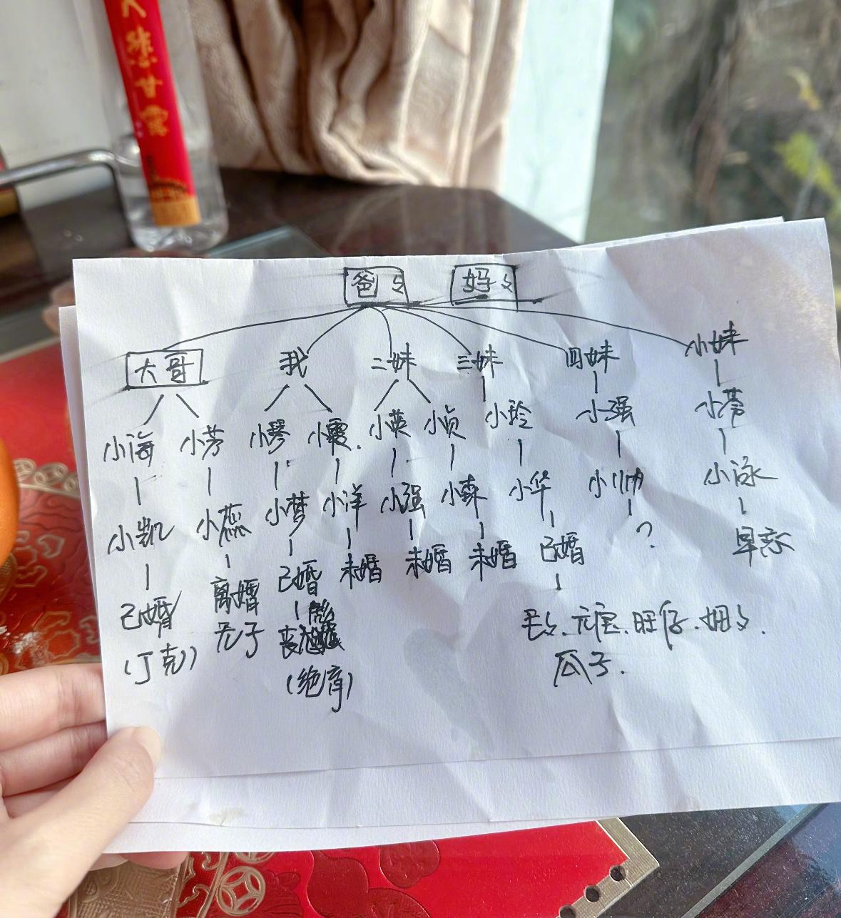 刷到一个帖子，80岁的外婆整理的家谱，家谱编到最后，物种都变了。
果然是一代人有