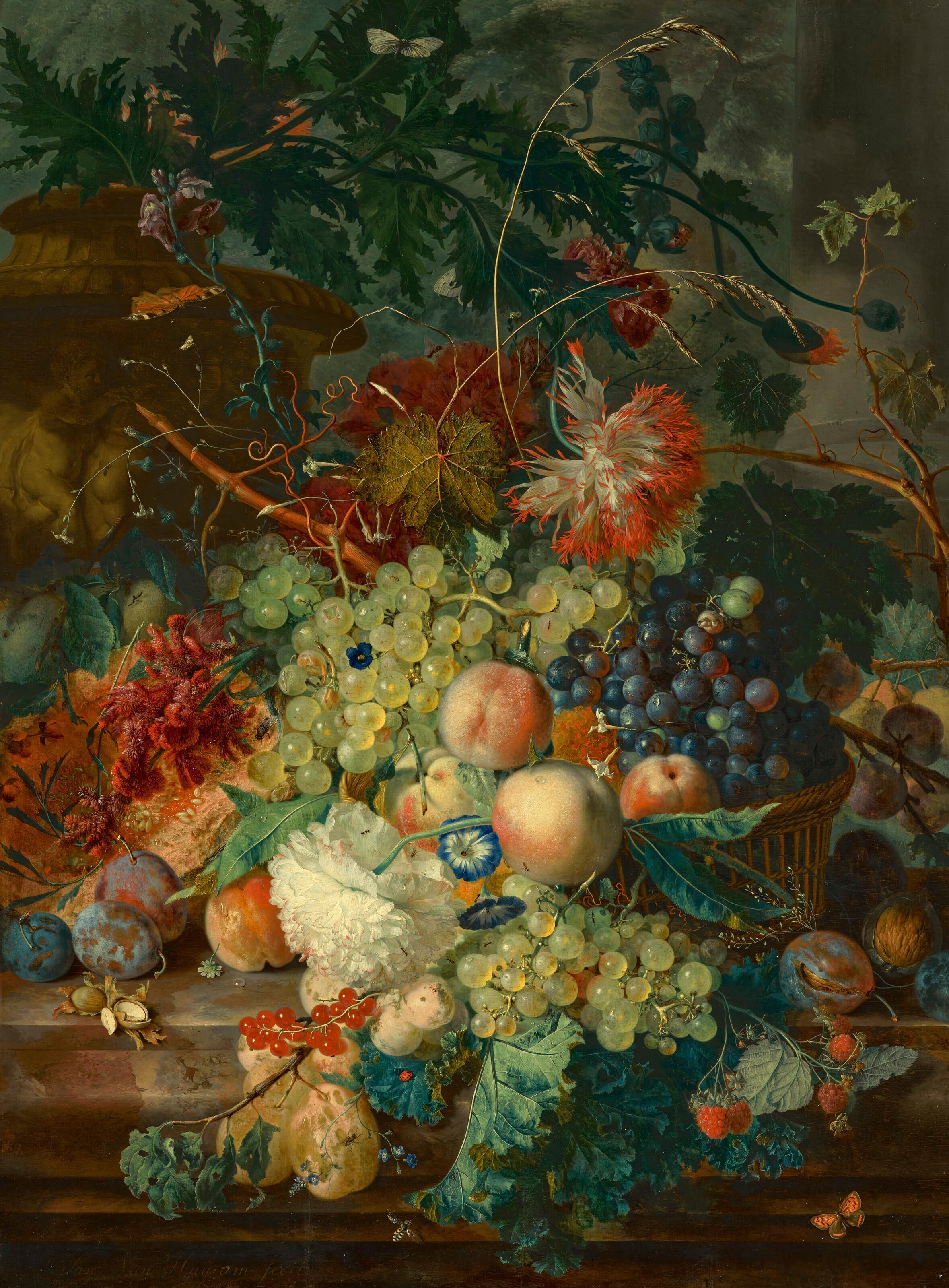 西洋历史文化鱼缸 18世纪荷兰伟大静物画家扬·范·海瑟姆（Jan van Huy
