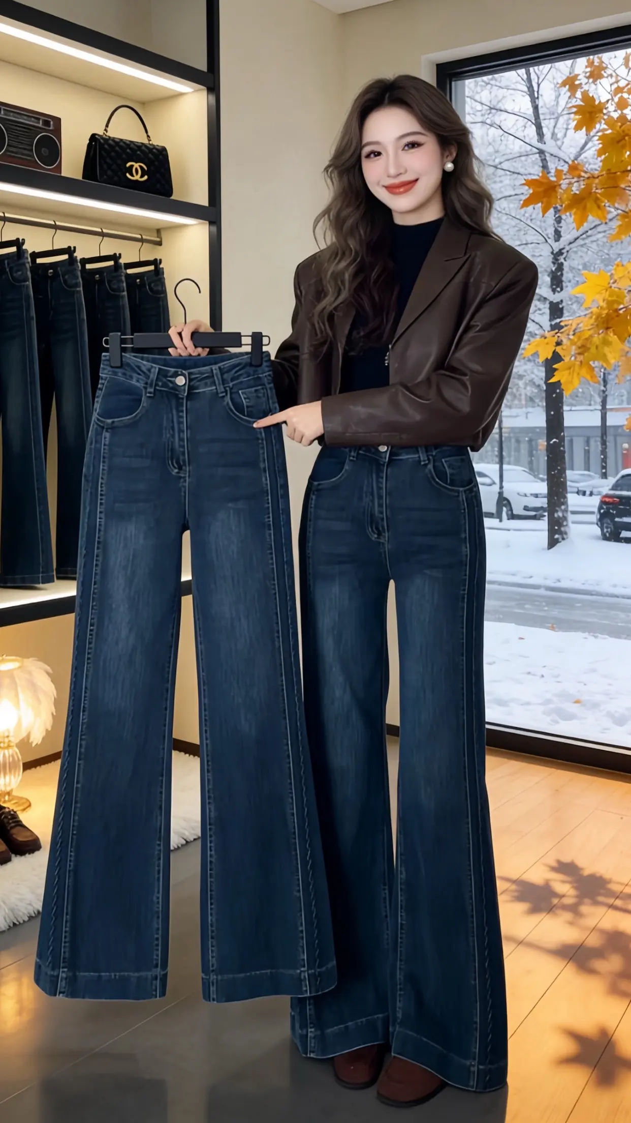 阔腿牛仔裤 穿出自己的风格 春款上新 过年氛围提前搞起来了 通勤搭配