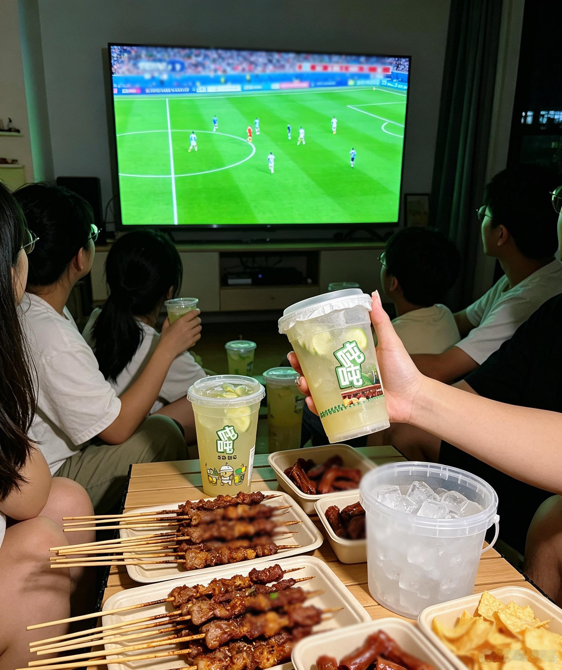 外省球迷在广东广西看球，被梁小糖超大吨吨桶圈粉，三款本土限定风味任选，喝过一次念
