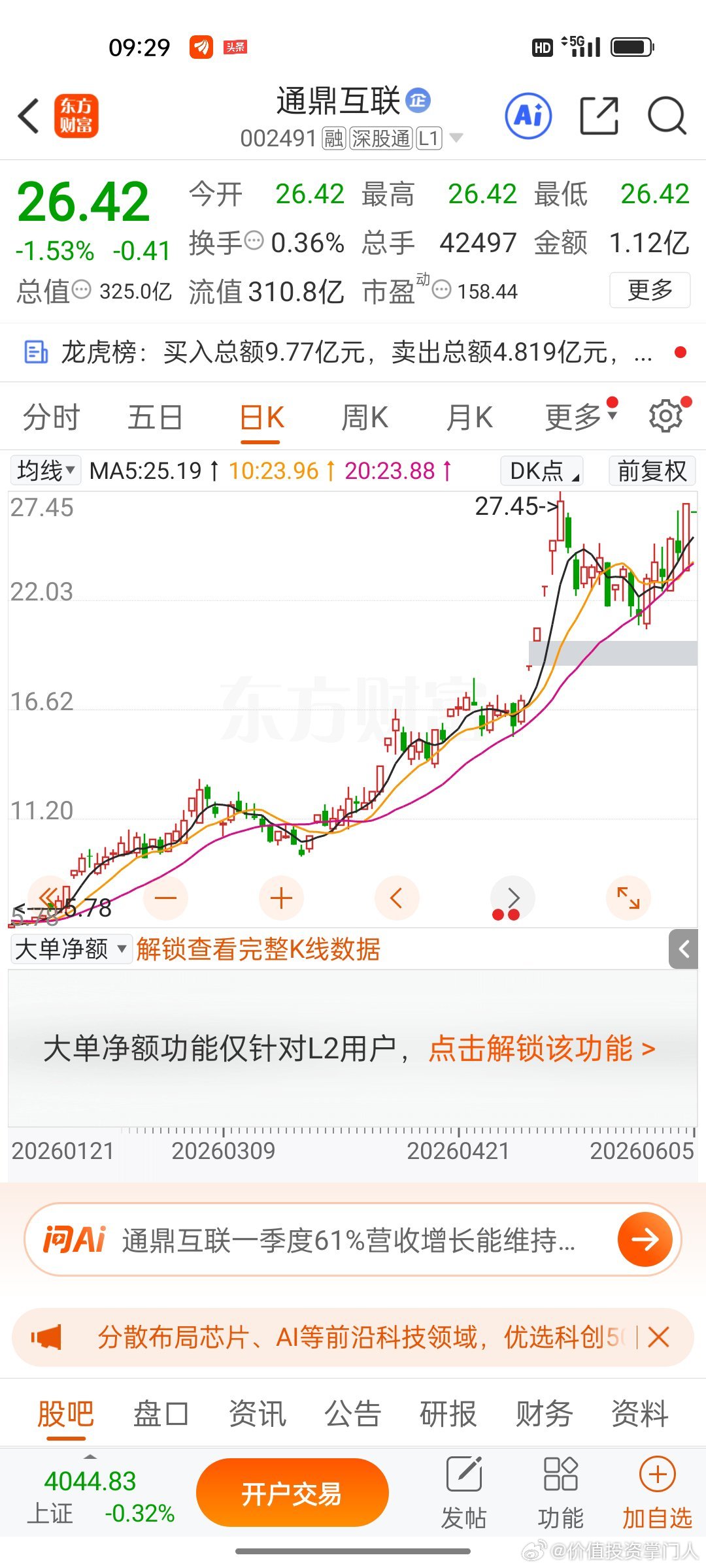 通鼎互联，逢低关注