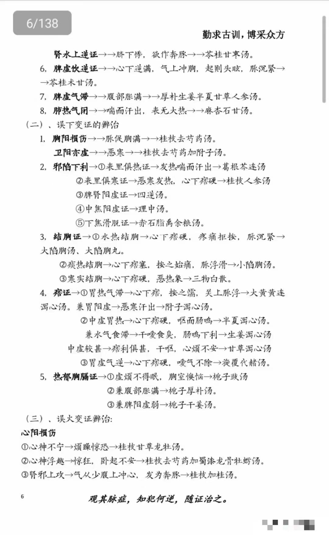 《伤寒论》六经辩证，总结笔记，记得收藏！喜欢中医的朋友，一定不能错过![谢谢][