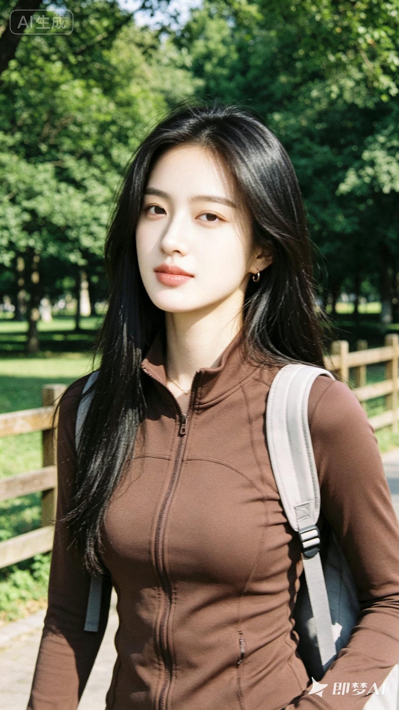 元气少女户外漫步，阳光明媚，心情舒畅！🌞💕