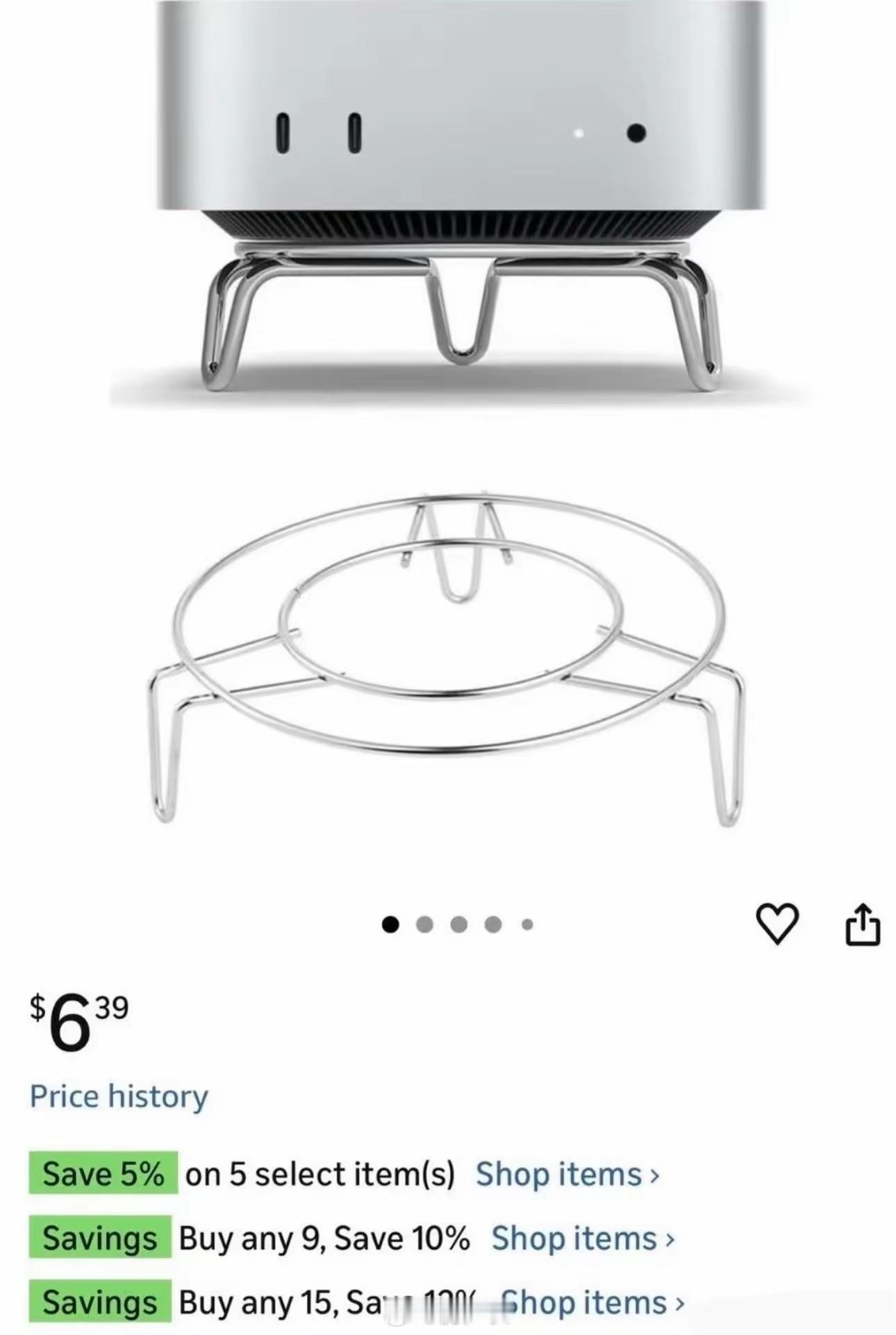 真是商业奇才，国内的蒸架拿到国外当Mac mini支架卖，极简风、不锈钢材质，兼