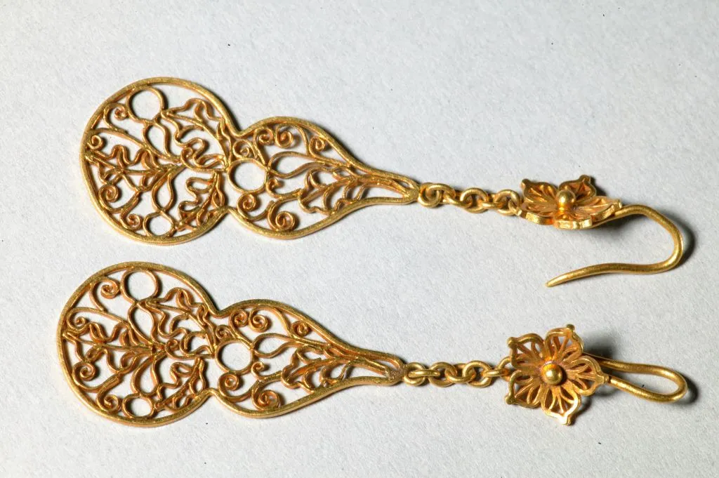 金累丝葫芦式耳坠