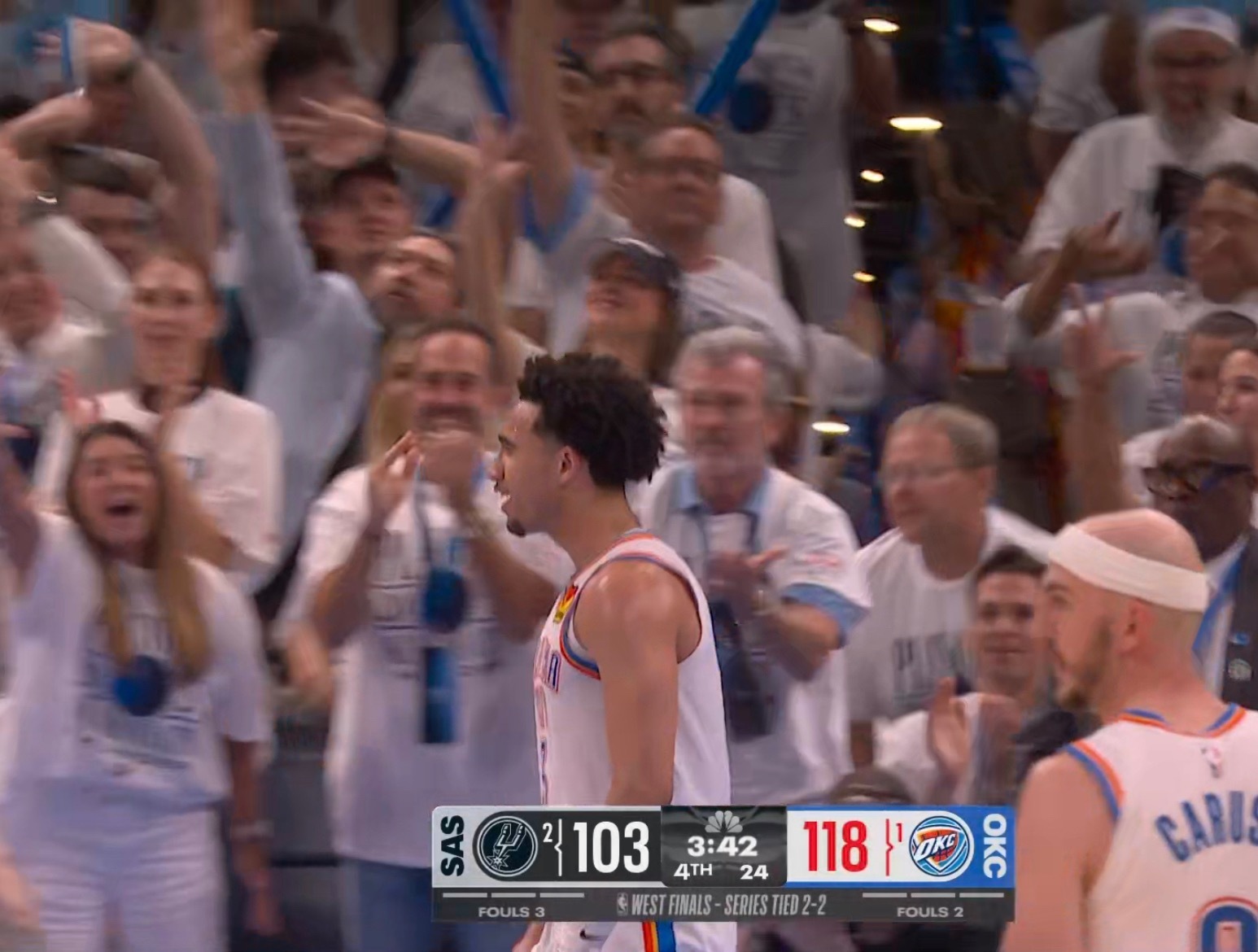 NBA  又是麦凯恩，马刺G5输了。马刺vs雷霆