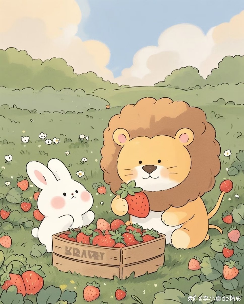 送你们，兔兔和大狮子的日常！晚安喽！ ​​​