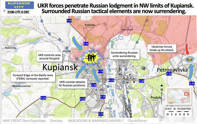 一个库普扬斯克的战报截至 2025 年 12 月初，乌军已成功阻止俄占领哈尔科夫