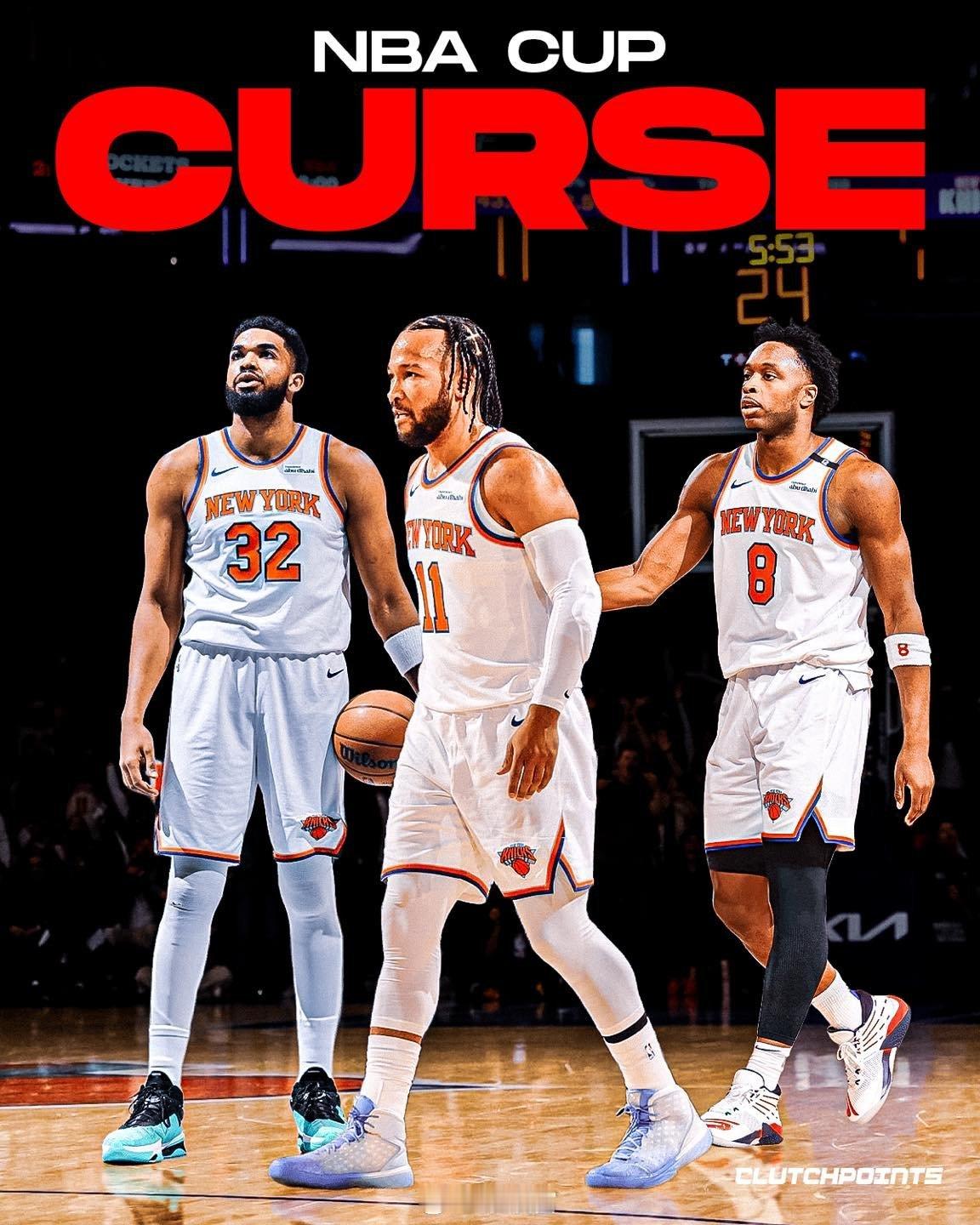 尼克斯自拿下NBA杯后5-5负，目前遭遇三连败，好多都是小比分输球。湖人拿到首届