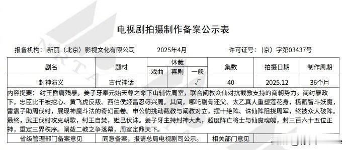 5月13日，新丽要拍剧版《封神演义》
老版无人超越，新版层出不穷，这剧要拍3年，