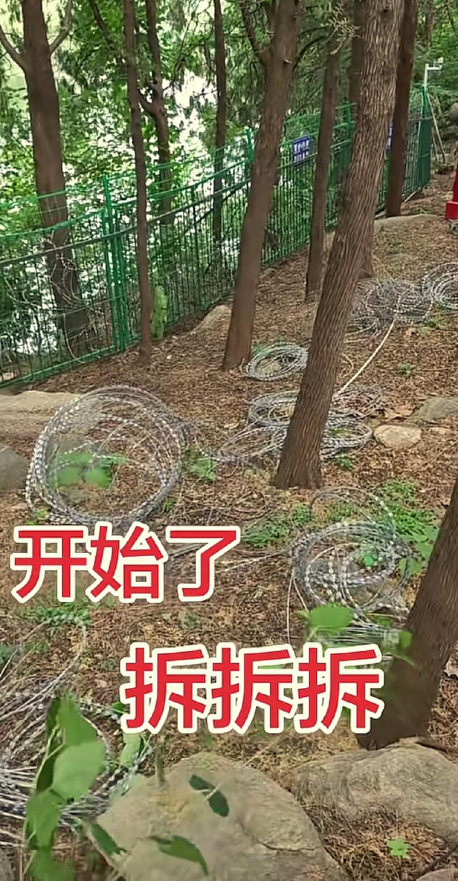 拆了装，装了又拆。钱谁出？
铁丝网拆了，铁围栏拆不拆？