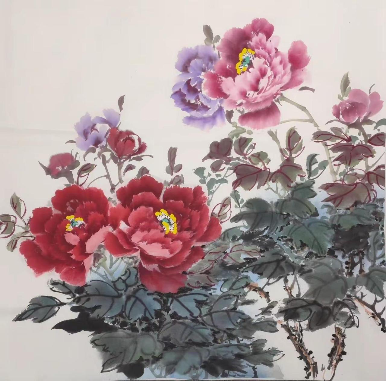 写意牡丹。国画牡丹创作者中心 创作灵感 牡丹作品欣赏 中国画牡丹