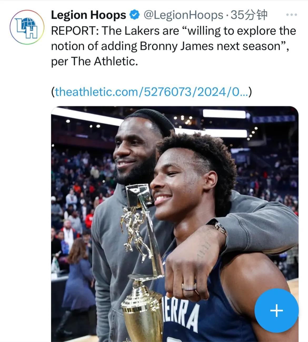 又来！据报道：再据《The Athletic》报道，湖人队“愿意探索下赛季加入布